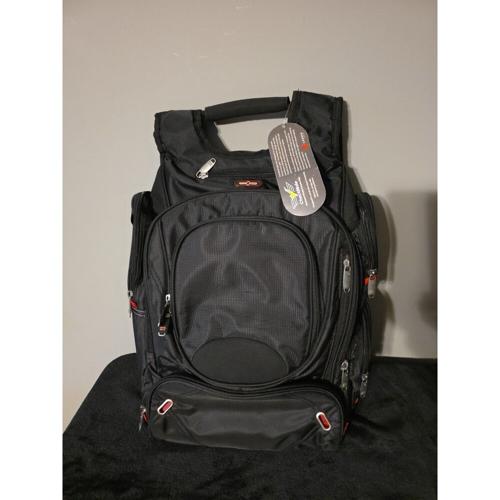 Black elleven™ Checkpoint-Friendly Business Trip College Compu-Backpack Leed's